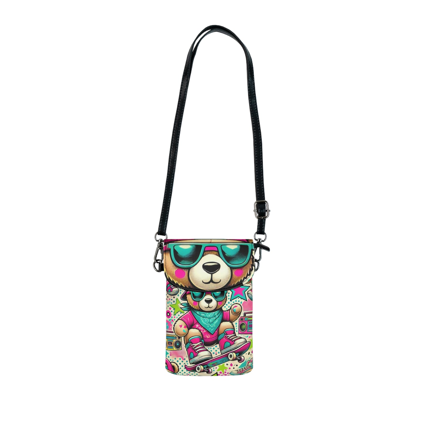 Trendy Small Cell Phone Wallet - Cool Bear Design for On-the-Go Lifestyle