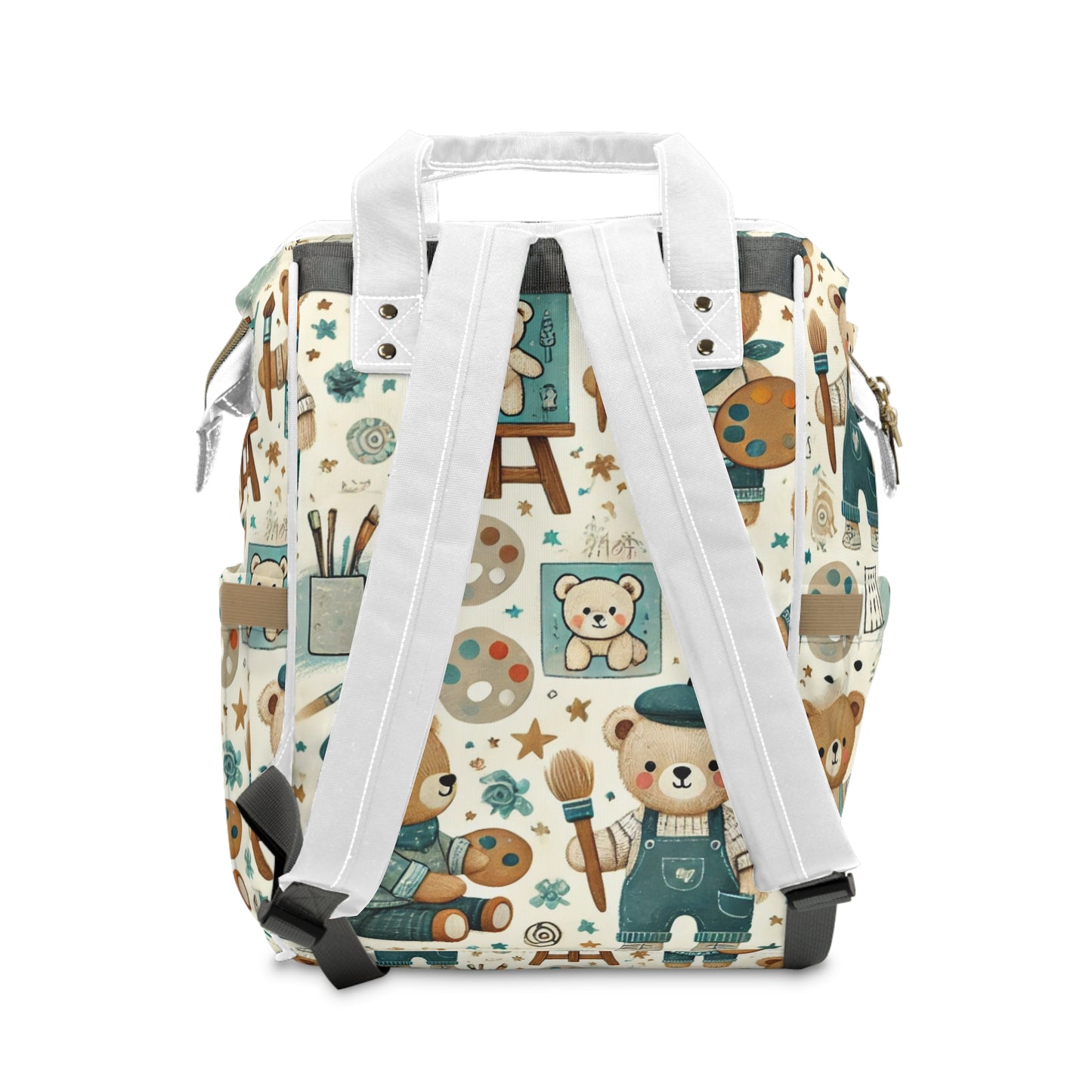 Charming Bear Art Diaper Backpack - Cute & Functional for Stylish Parents