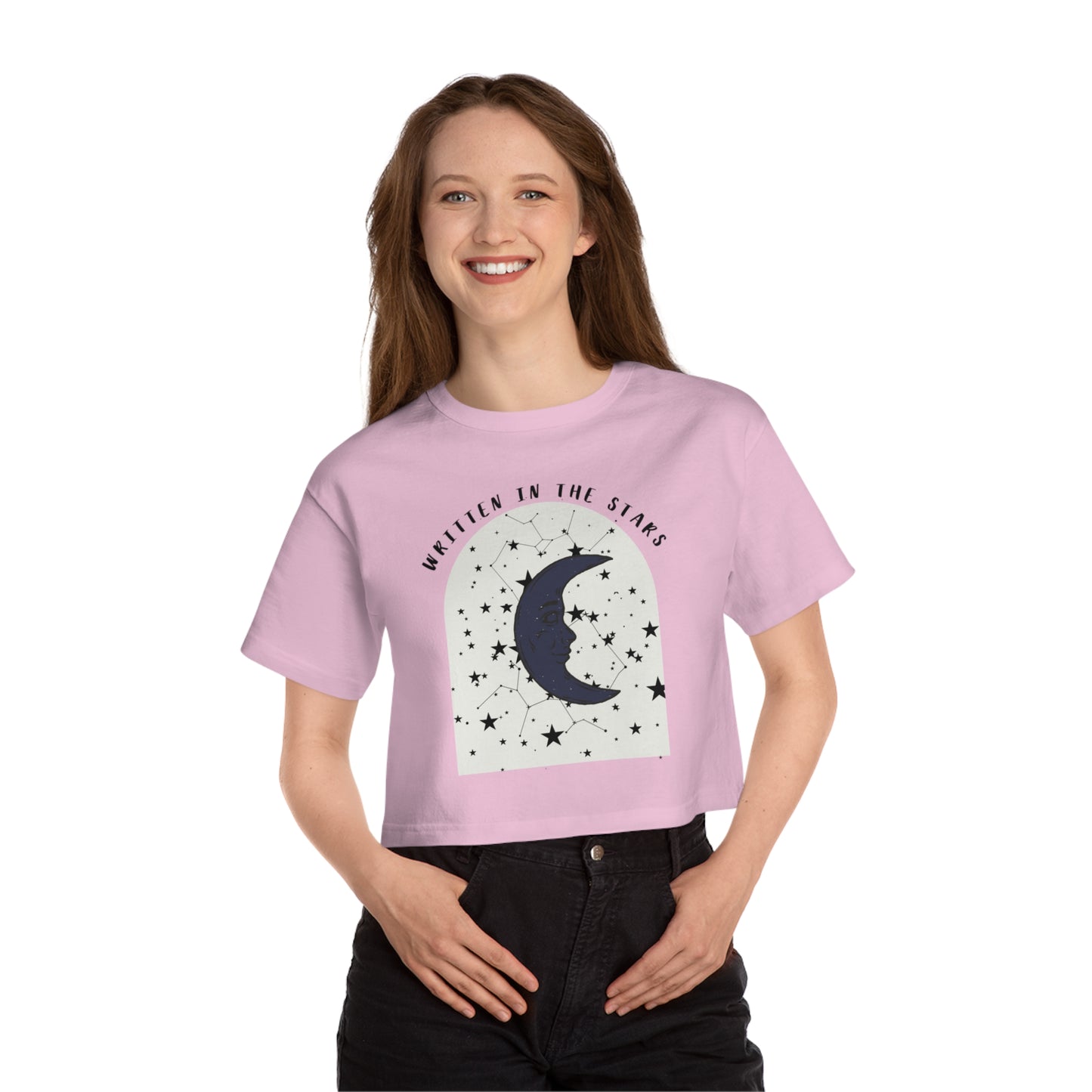 Cropped T-Shirt - 'Written in the Stars' Casual Tee for Dreamers