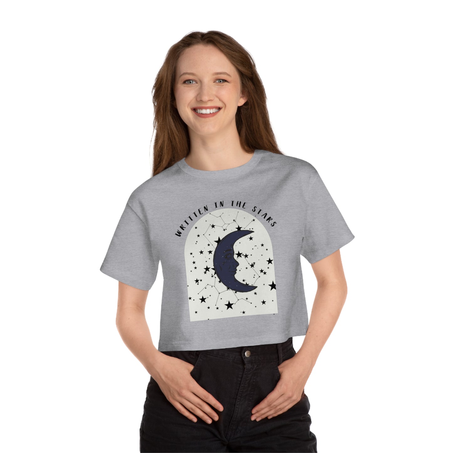 Cropped T-Shirt - 'Written in the Stars' Casual Tee for Dreamers