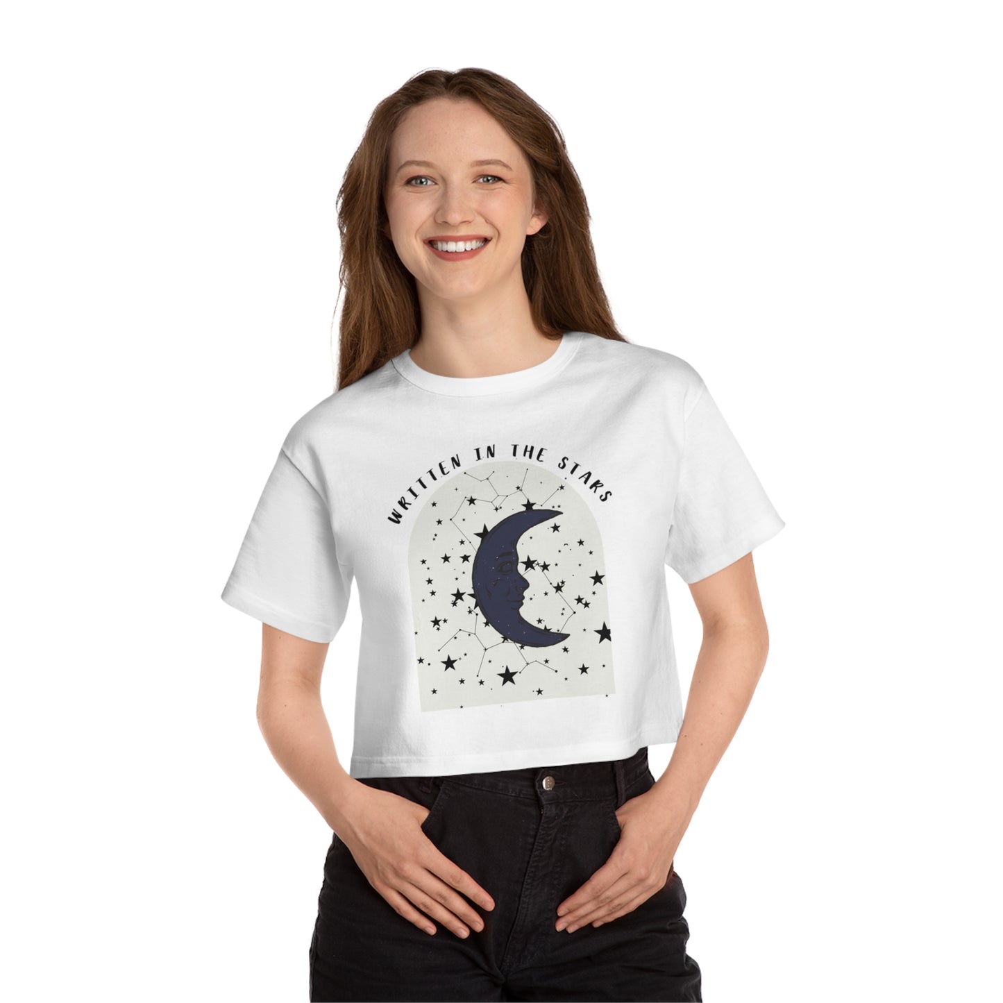 Cropped T-Shirt - 'Written in the Stars' Casual Tee for Dreamers
