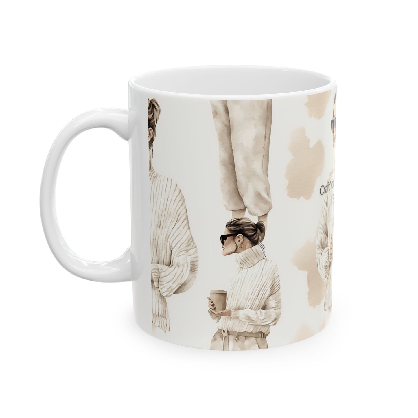 Elegant Ceramic Coffee Mug - "Craft Your Moments with Elegance" - 11oz & 15oz