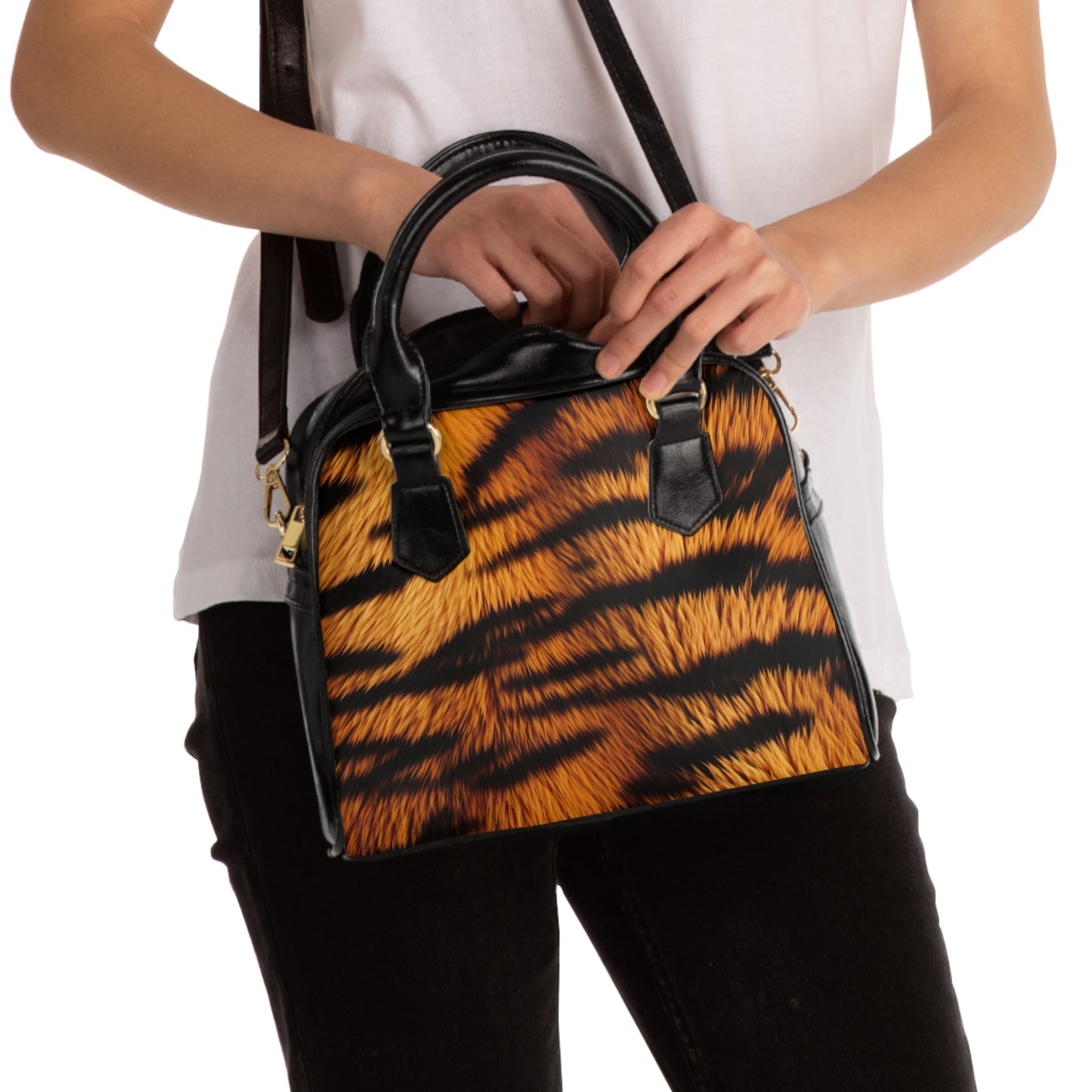 Fierce Tiger Print Shoulder Handbag - Stylish & Trendy Accessory for Animal Lovers
