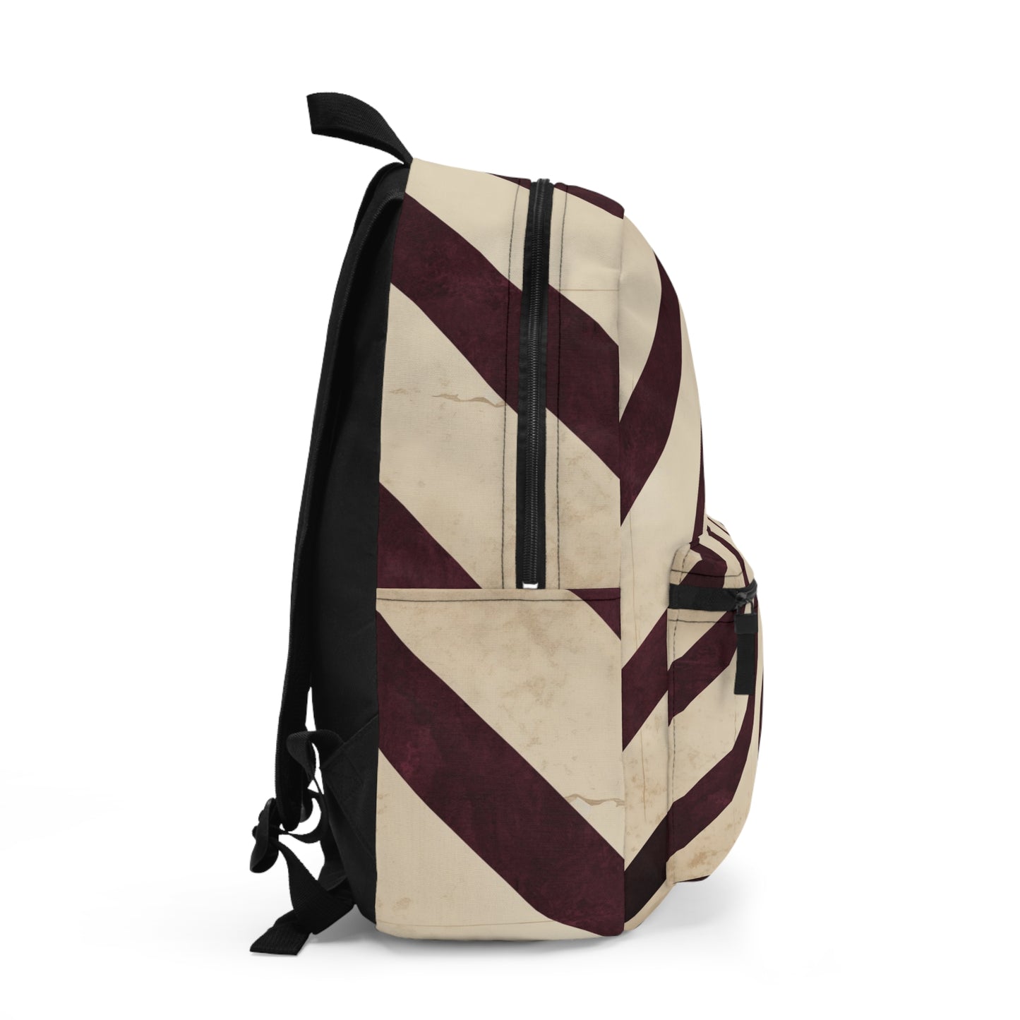 Backpack Vintage Burgundy Striped - Durable and Stylish Every