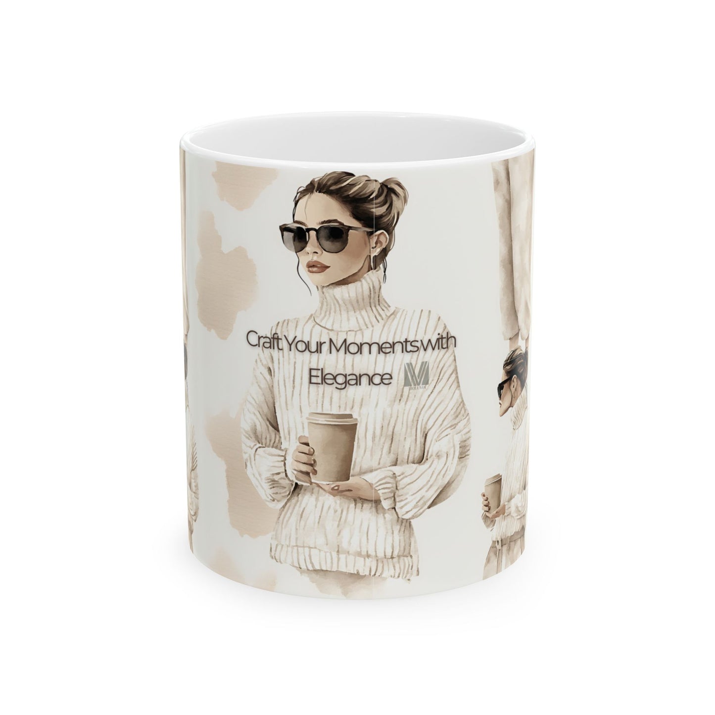 Elegant Ceramic Coffee Mug - "Craft Your Moments with Elegance" - 11oz & 15oz