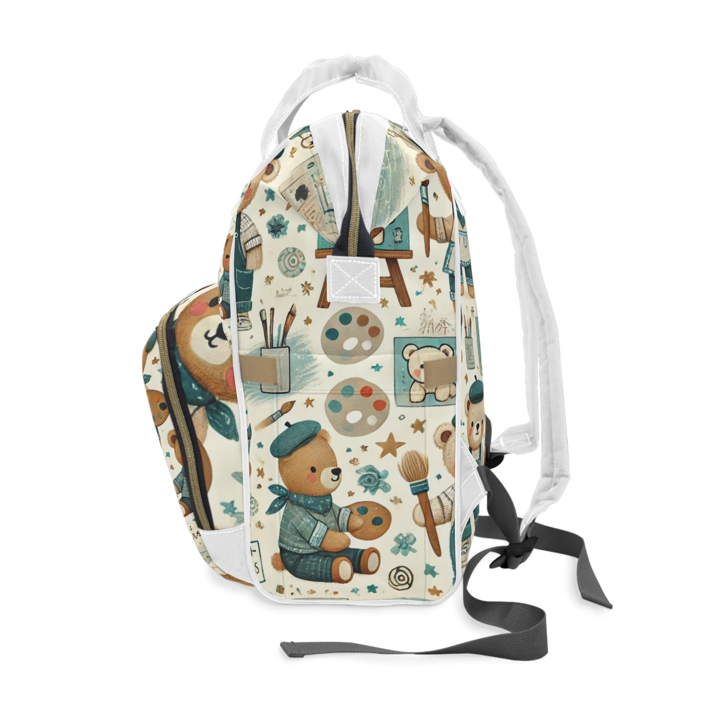 Charming Bear Art Diaper Backpack - Cute & Functional for Stylish Parents
