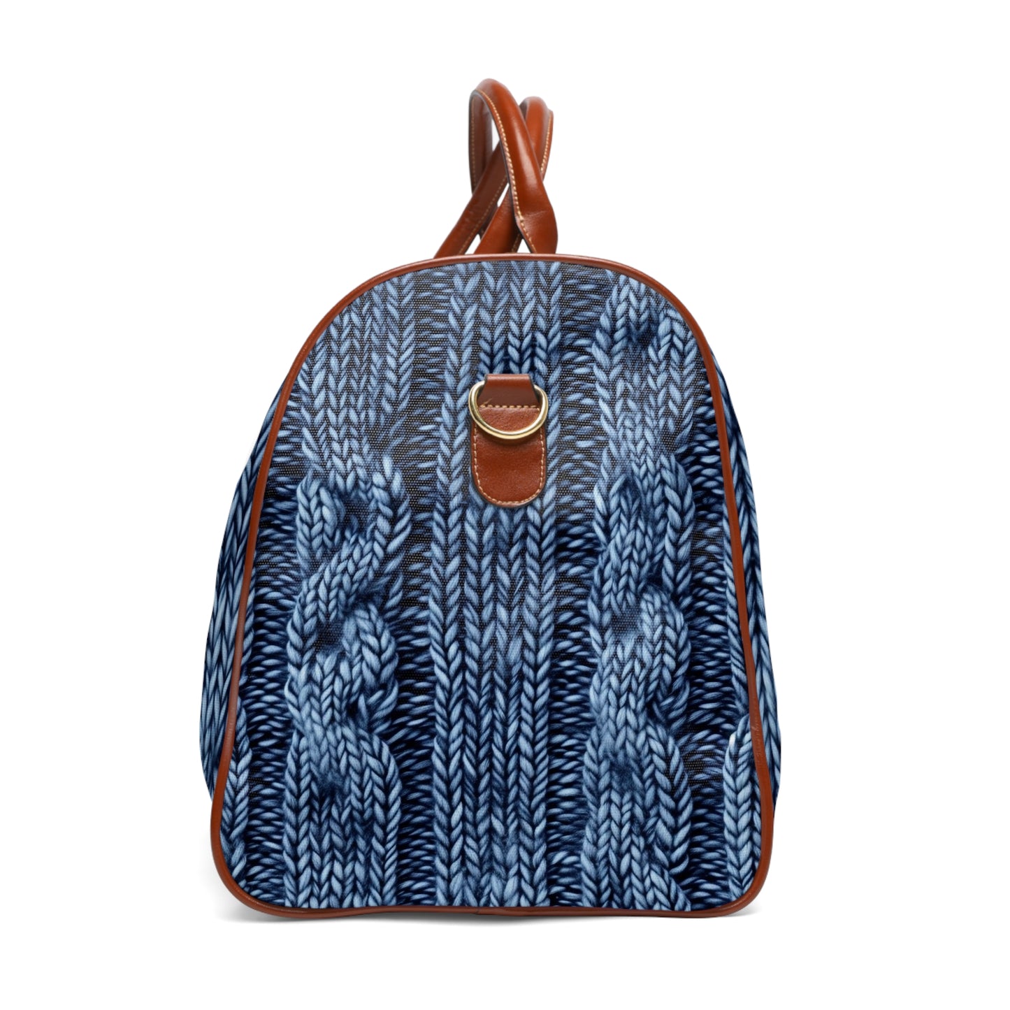 Denim Knit-Pattern Luxury Duffel Bag/Stylish Waterproof Travel Bag with Knit Pattern - Perfect for Weekend Getaways & Outdoor Adventures