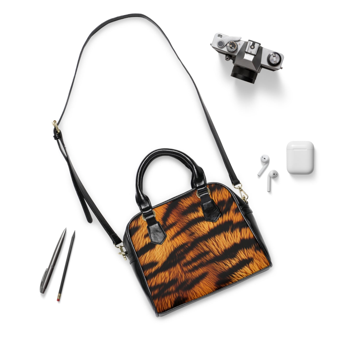 Fierce Tiger Print Shoulder Handbag - Stylish & Trendy Accessory for Animal Lovers