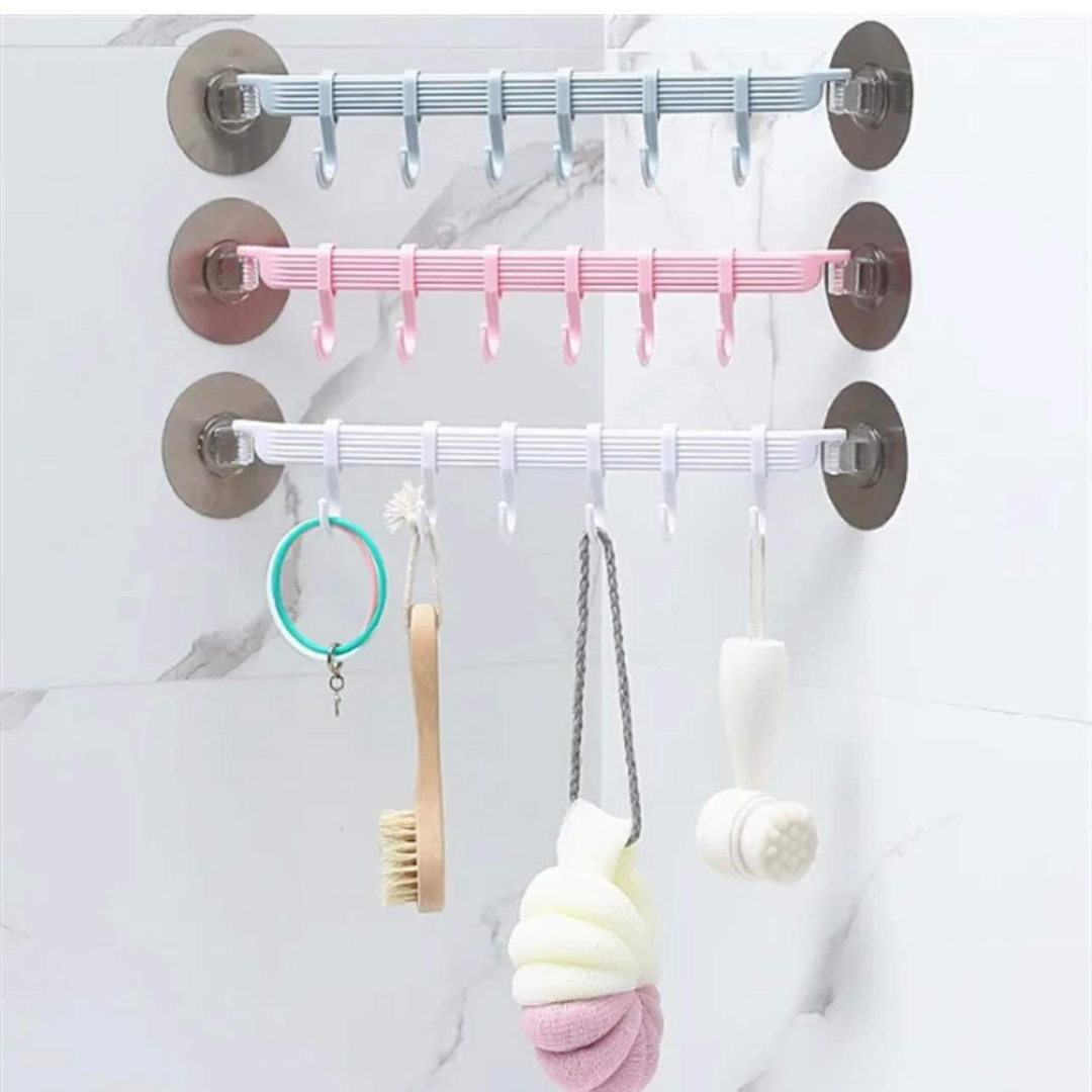 i-Purpose Adhesive Shower Hook Rack – Space-Saving Storage Solution for Bathroom and Kitchen