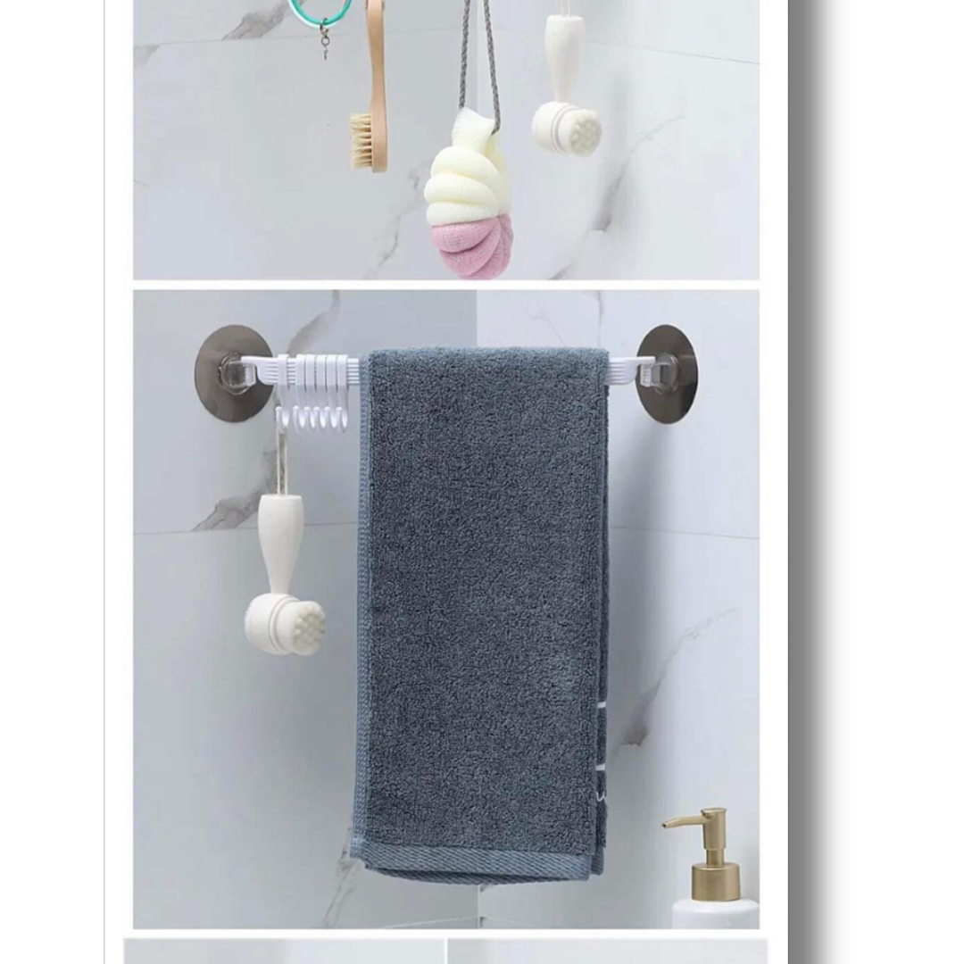 i-Purpose Adhesive Shower Hook Rack – Space-Saving Storage Solution for Bathroom and Kitchen