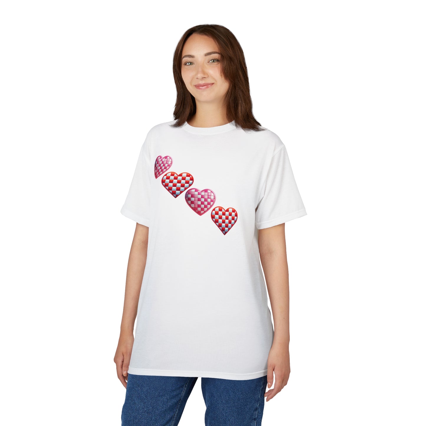 Valentine's Day Love Hearts Unisex Tee – Cute Graphic Heart Design