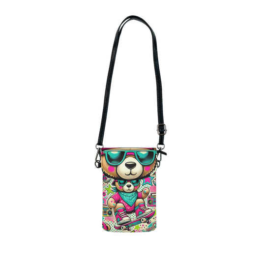 Trendy Small Cell Phone Wallet - Cool Bear Design for On-the-Go Lifestyle