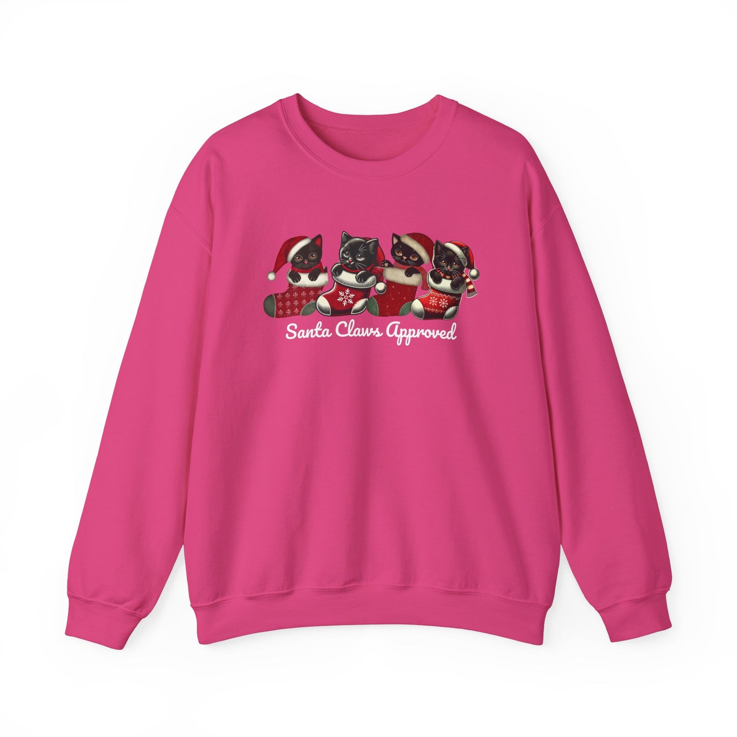 Santa Claws Approved Crewneck Sweatshirt - Cozy Holiday Cats Design