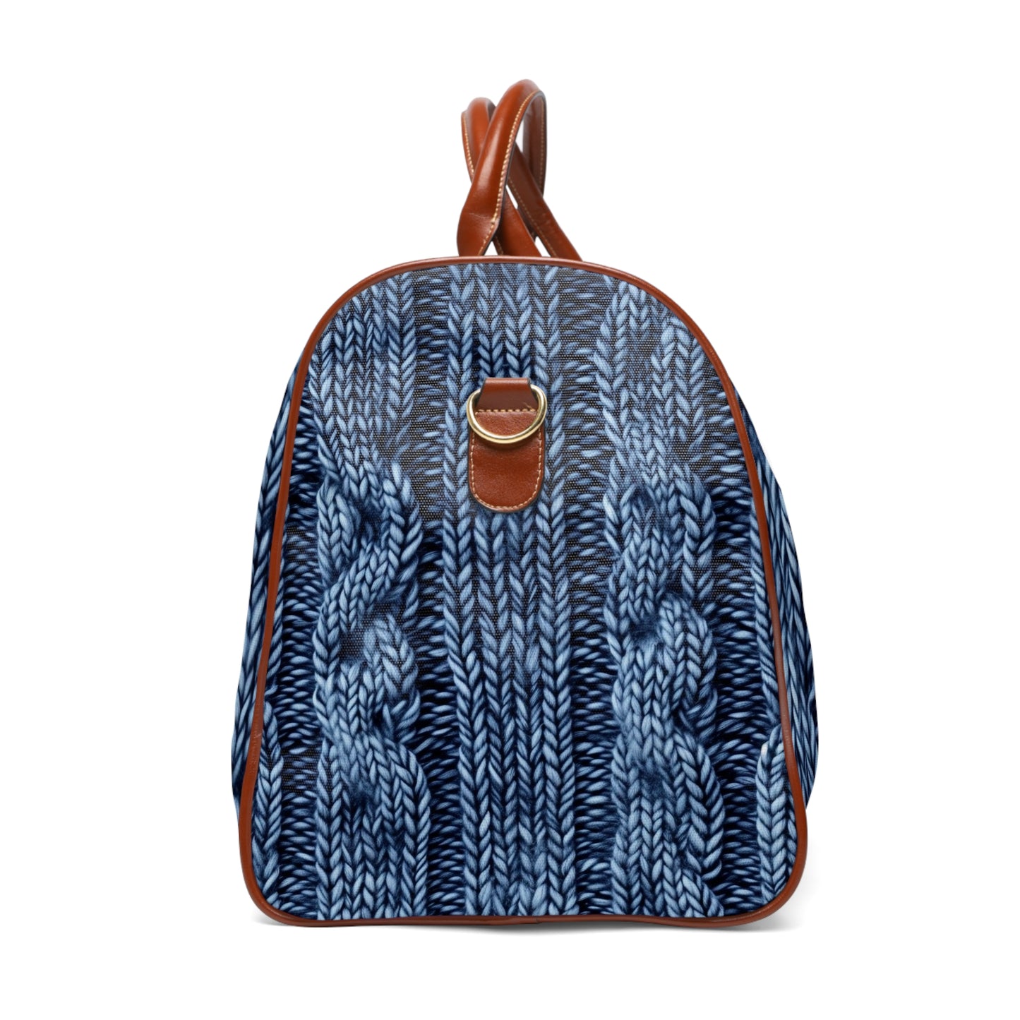 Denim Knit-Pattern Luxury Duffel Bag/Stylish Waterproof Travel Bag with Knit Pattern - Perfect for Weekend Getaways & Outdoor Adventures