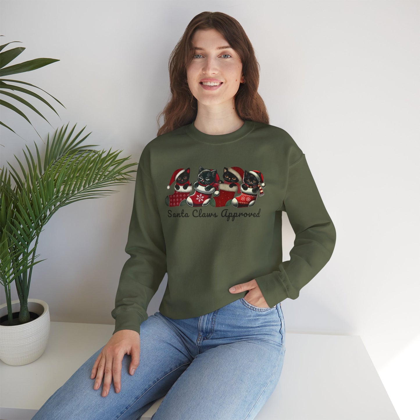 Santa Claws Approved Unisex Heavy Blend™ Crewneck Sweatshirt - Festive Holiday Apparel