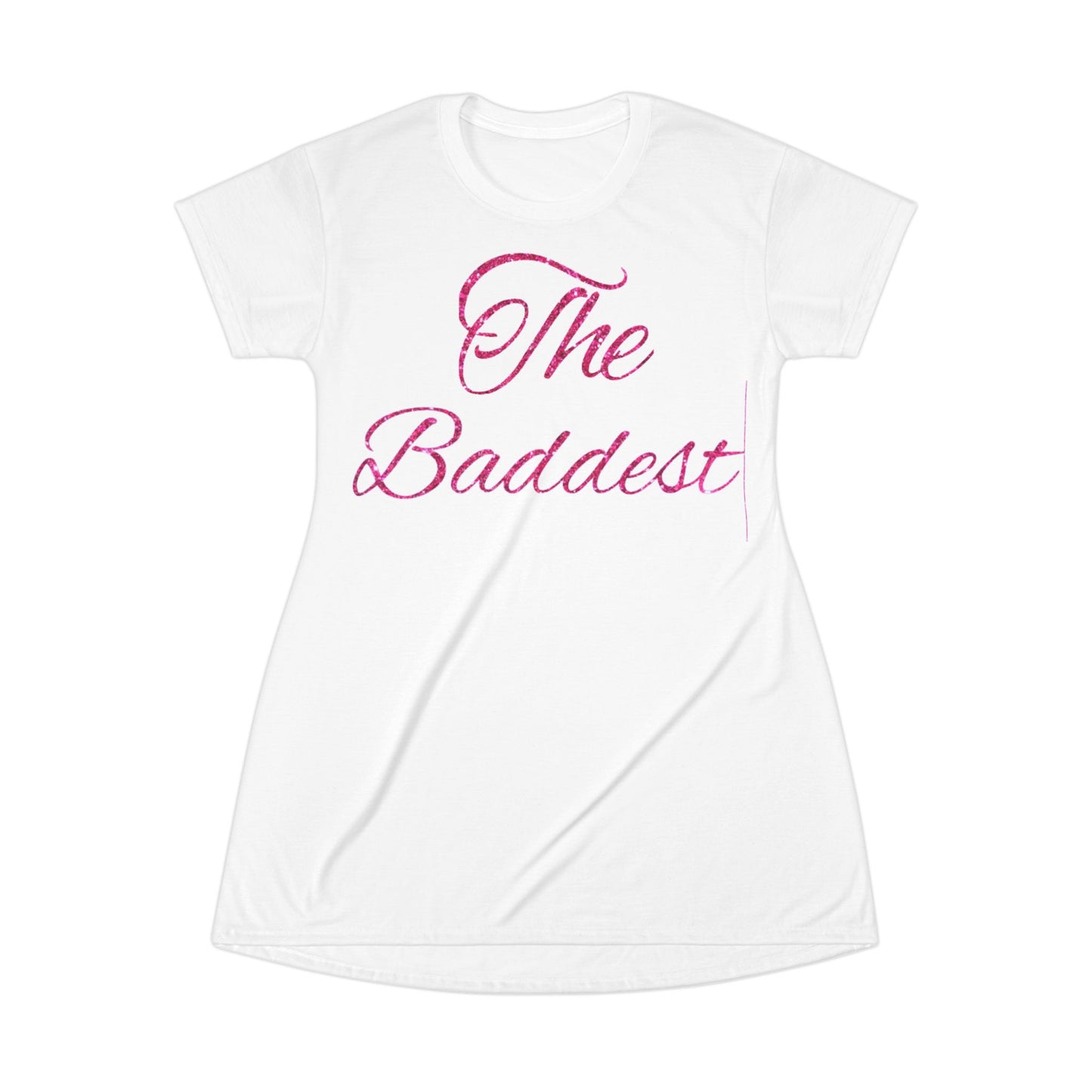 The White Baddest T-Shirt Dress - Stylish Everyday Casual Wear or bed time glamour