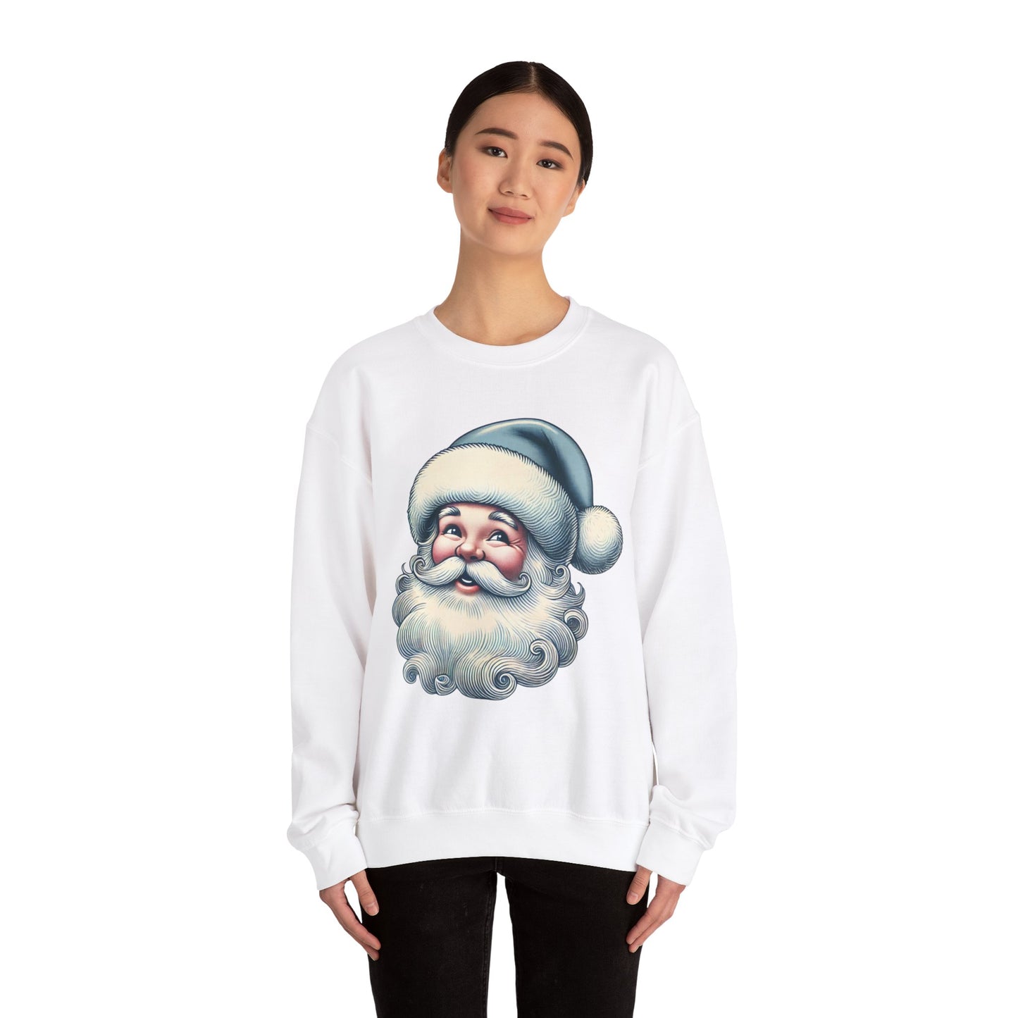 Vintage Santa Christmas Crewneck Sweatshirt – Festive Holiday Apparel