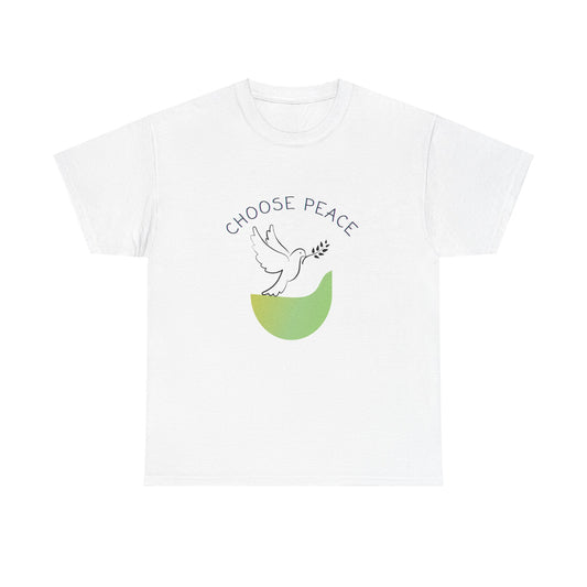 Choose Peace Unisex Heavy Cotton Tee - Inspirational T-Shirt for Mindfulness and Serenity