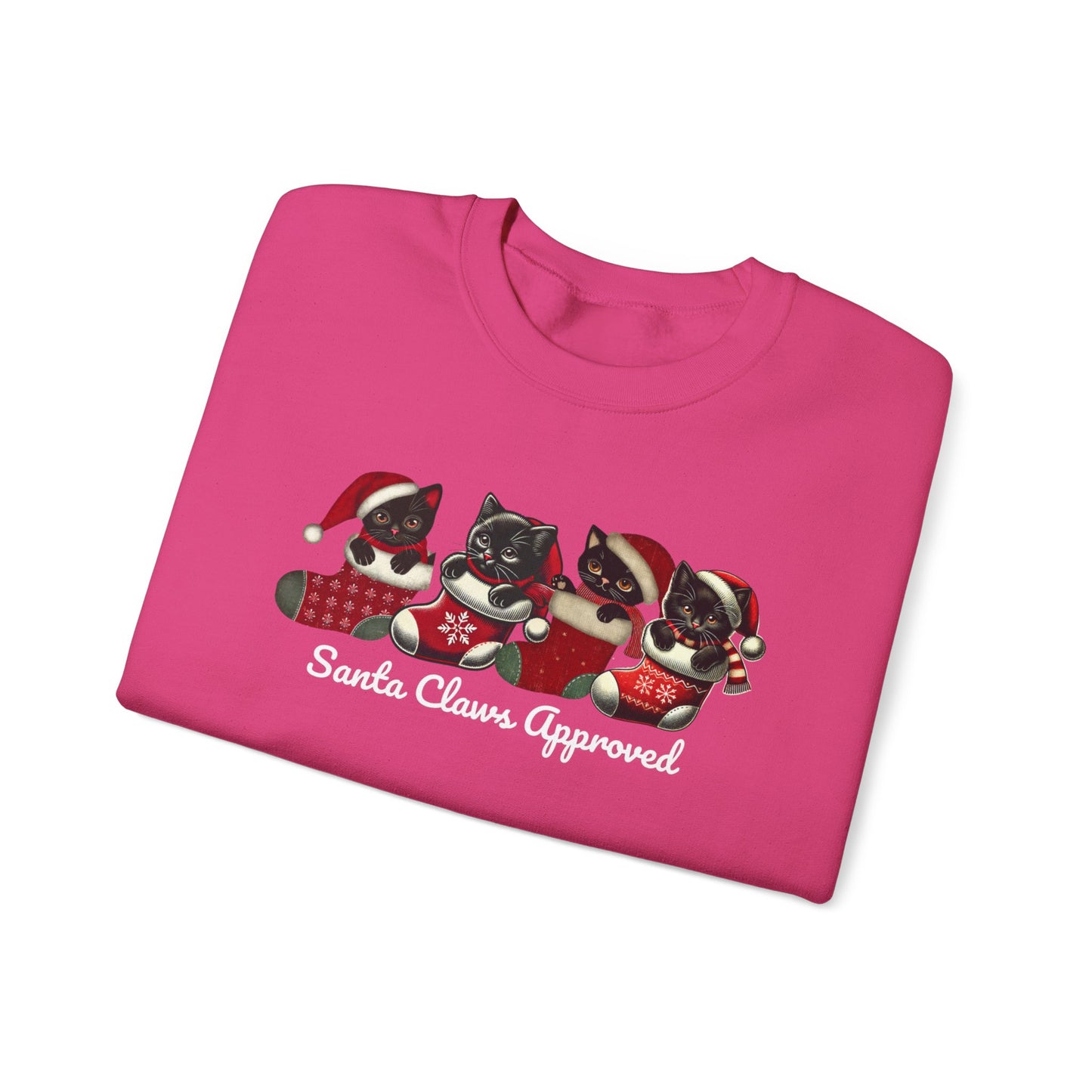 Santa Claws Approved Crewneck Sweatshirt - Cozy Holiday Cats Design