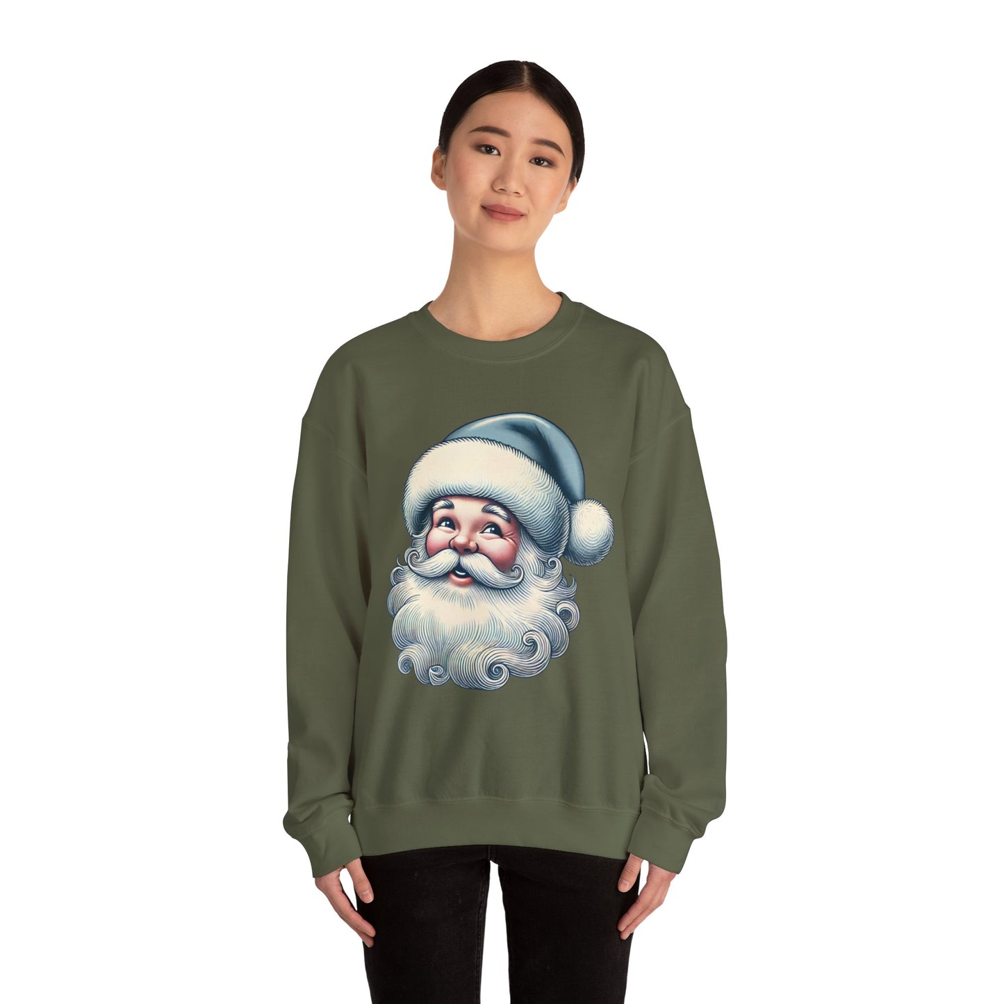 Vintage Santa Christmas Crewneck Sweatshirt – Festive Holiday Apparel