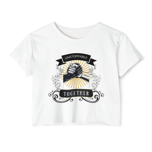 Unstoppable Together Festival Crop Top for Women - Empowering Graphic Tee for Festivals and More