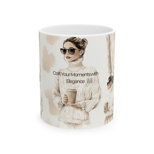 Elegant Ceramic Coffee Mug - "Craft Your Moments with Elegance" - 11oz & 15oz