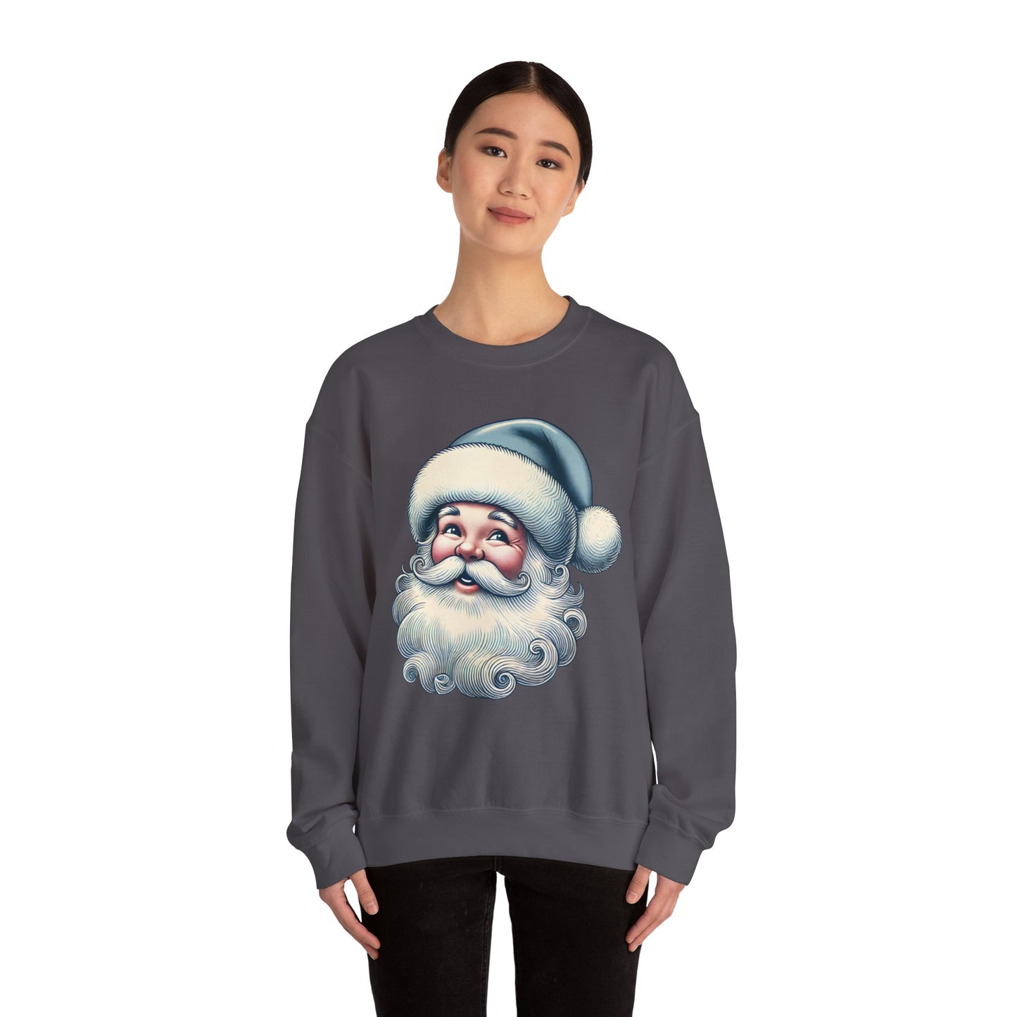 Vintage Santa Christmas Crewneck Sweatshirt – Festive Holiday Apparel