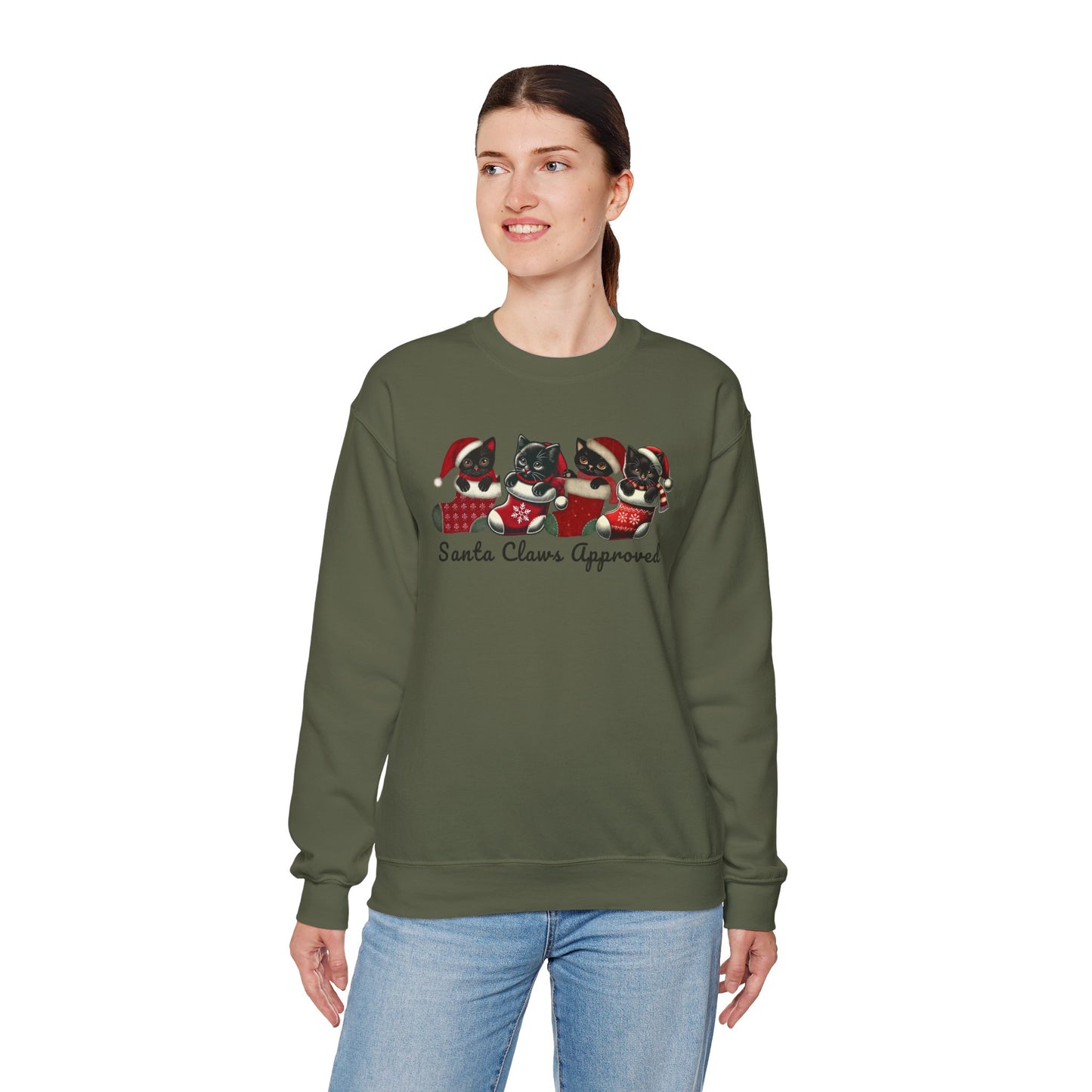 Santa Claws Approved Unisex Heavy Blend™ Crewneck Sweatshirt - Festive Holiday Apparel